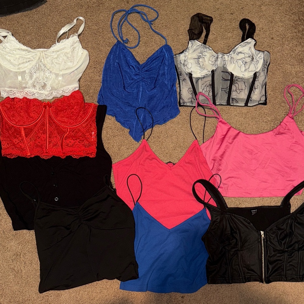 10 SHEIN Women's Collection - White, Blue, Red, Pink, Black